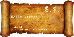 Refle Viktor névjegykártya